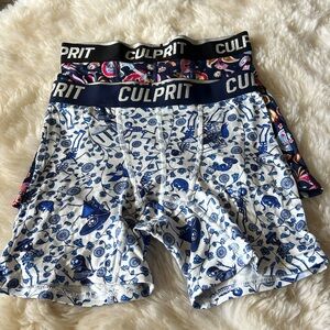 Culprit Lady Boxers 2 pair day of the dead and crime paisley print NWT XS